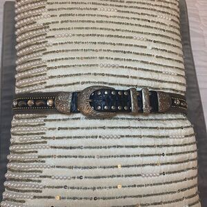 Nanni genuine leather/metal/ crystal belt, L34 inch